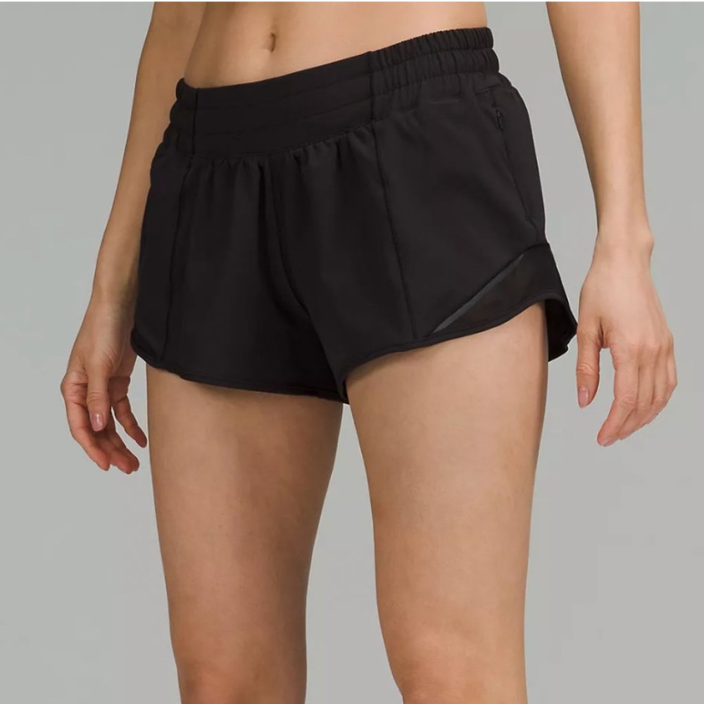 Lululemon Hotty Hot Low-Rise Lined Short 2.5" black size 10